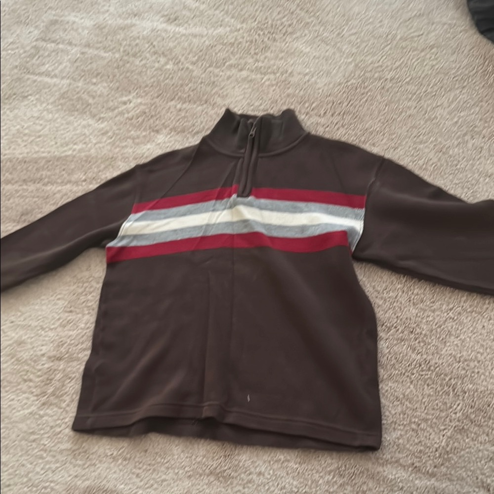 GAP Kids Brown Sweater with Red and White Stripes
